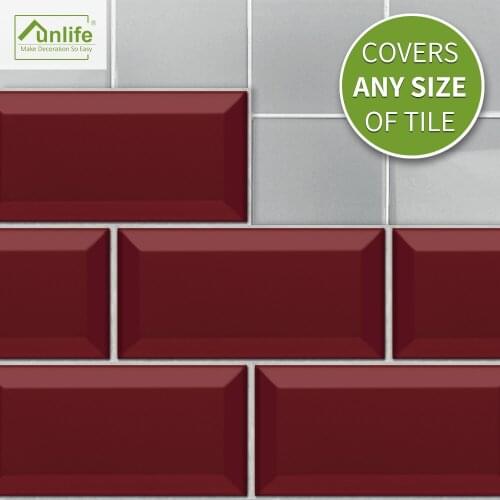 Funlife® Ruby red Wall sticker Wallpaper Self-Adhesive Decorative Easy to Clean Oil Proof DIY Bathroom Kitchen Backsplash Floor