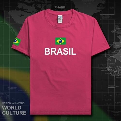 Brazil t shirt men 2017 t-shirt tees cotton nation team jerseys country tshirt fans streetwear fitness brasil BRA Brazilian gyms