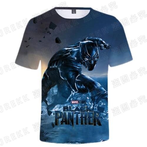 2021 Cool Marvel Movie Black Panther T shirt Men Women Children Summer Casual Streetwear Boy Girl Kids 3D Print T-shirt Tops Tee