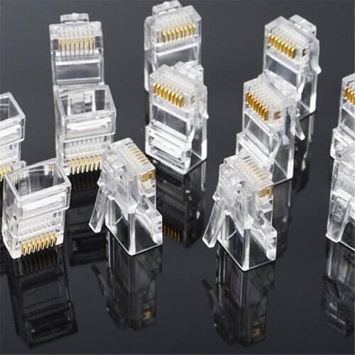 JRGK 50/100 Cat5 Cat6 Connector RJ45 Connector RJ45 Cat6 Network Cable Plug Unshielded 8 Pin Modular UTP Terminals Nonporous