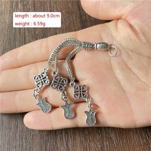 JunKang Alloy Tulip Pine Cone Rosary DIY Islamic Muslim Mens and Womens Prayer Beads Making 33 Tassel Accessories