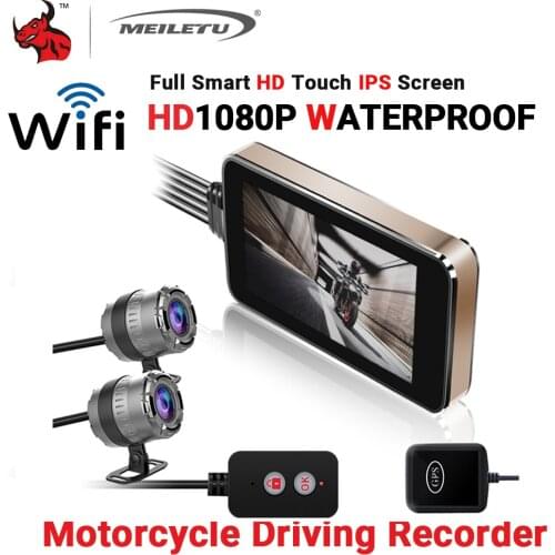 1080P HD 3.0" Motorcycle Camera Driving Recorder Motorbike HD Dual Lens Front Rear Driving Recorder Night Vision Dashcam Camera
