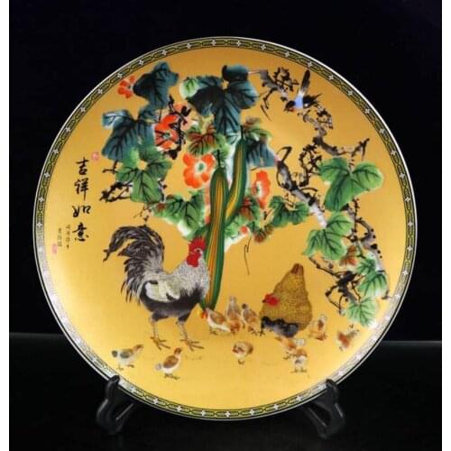 China seiko beautiful pastel ceramic plate crafts statue