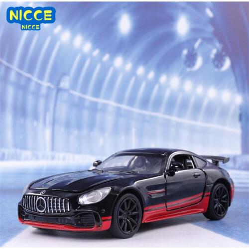1:32 Diecast Alloy Sport Car Model AMG GTR Pull Back With Sound Light Diecasts Toy Vehicles Models For Children Birthday Gifts