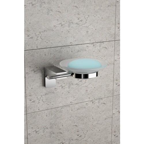 Neux Chrome Glass Soap Dish