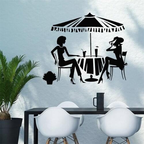 Wall Decal Relax Cocktail Romantic Women Girls Food Drinking Vinyl Sticker Décor Living Murals Restaurant Cafe Kitchen HY1562