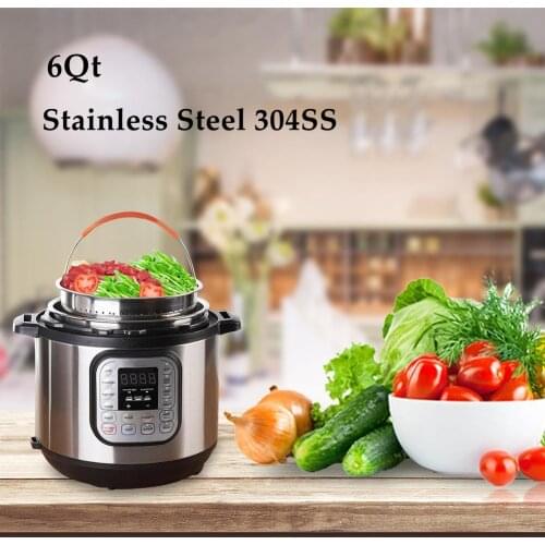 New 304 Stainless Steel Steamer Basket Instant Pot Accessories for 6 Qt Instant Pot Pressure Cooker with Silicone Covered Handle