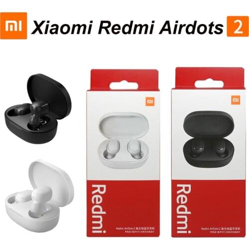 Original Redmi AirDots 2 Bluetooth Earphones TWS Xiaomi Mi True Wireless Airdots 2 2021 New White Earbuds In-Ear Noise Reduction