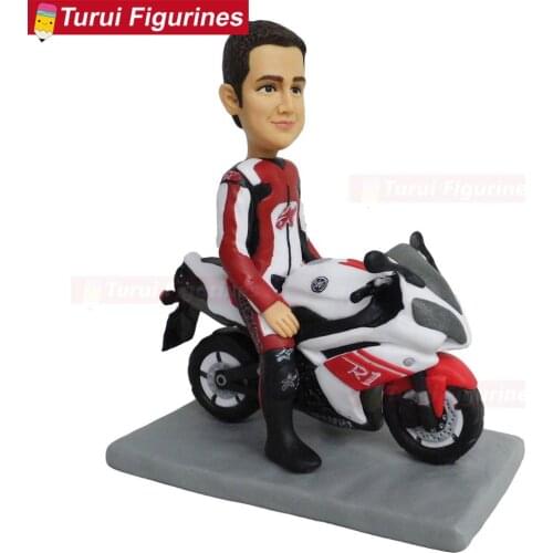 Handmade motorcycle action figure motorcycle cake toppers for wedding cakes dolls personalized