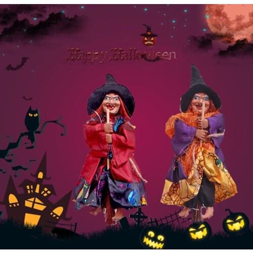 Halloween Pendant Witch Broom Hang Ornaments for Halloween Decoration Props