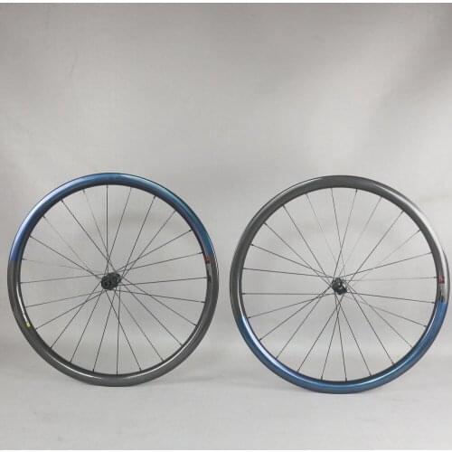 Custom Chameleon color Aero carbon road disc wheels 35X32mm tubules Rim with 350s hub