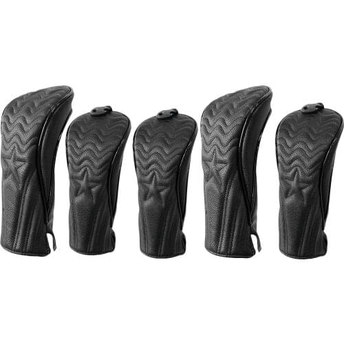 Durable PU Golf Head Cover Driver Wood Club Headcovers Long Neck Protector