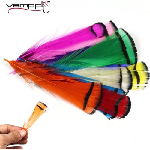 Vampfly 30pcs Colorful Lady Amherst Feather Tippet For Wet Fly Streamers Nymph Wing Tail Throax Fly Tying Material