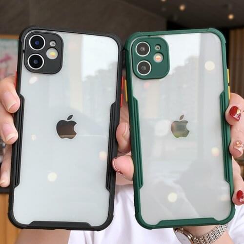 Luxury Silicone Airbag Shockproof Clear Phone Case For iPhone 11 12 Pro Max Mini X Xs XR 7 8 Plus SE2 2020 Lens Protection Cover