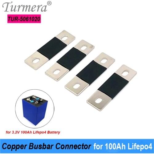 Turmera 20Pieeces 300A Copper BusBars Connector for 3.2V 100Ah Lifepo4 Battery 12V Solar Energy System UPS Batteries Supply Use