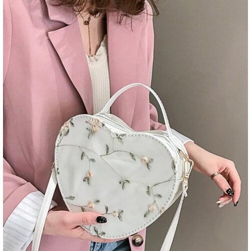 Handbags Zipper Bag Fashion Handbag For Women Heart-shaped Wild Messenger Bag Shoulder Bag