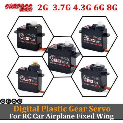 Surpass Hobby Micro Digital Servo Plastic Gear Mini Servos 2g 3.7g 4.3g 6g 8g for RC Airplanes Fixed-wing Helicopter 1/24 Car