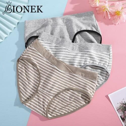 BIONEK Panties Women Underwear Briefs Sexy Cotton Panties Lingeries Plus Size Striped Underpant Girls Cute Panty Ladies M-XXL