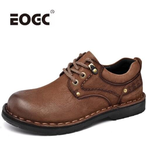 Vintage Tooling Shoes Men Fashion Sewing Design Flats Comfort Tactical Mens Casual Shoe Platform Footwear Anti-skid Men Shoes