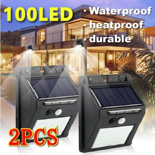 100 LED Solar Light Solar Outdoor Wall Lamp Waterproof Motion Sensor Garden Light Solar Powered Sunlight Street Light