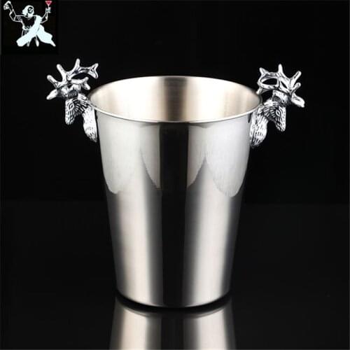 2.2L&5L Ice Buckets Stainless Steel Wine ice Bucket Wine Chiller Wine Bottle Cooler Champagne Beer Chiller Ice Barrel Bar Tools