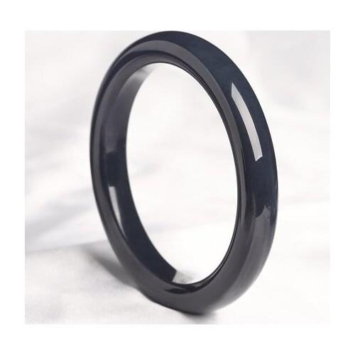 Zheru Jewelry Natural Hetian Jade Black 54-64mm Bracelet Elegant Princess Jewelry Best Gift for Mom and Girlfriend