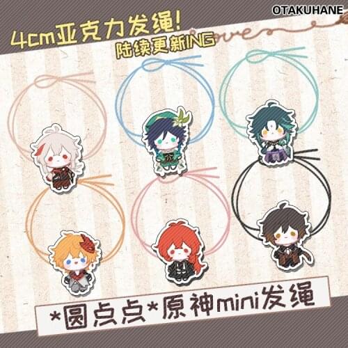 Anime Genshin Impact Diluc Kaedehara Kazuha Xiao Zhongli Hairpins Hair Accessories Hair ring Double Ponytail Headwear Xmas Gifts