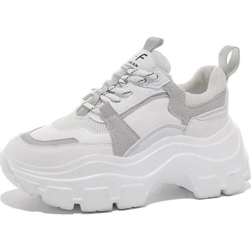 Women Chunky Sneakers Thick Bottom Platform Vulcanize Shoes Fashion Breathable Casual Running Shoe for Woman Female 2020