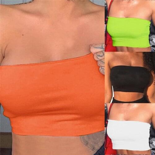 2020 Summer Sleeveless Womens Bralette Plain Off Shoulder Vest Crop Top Tank Tops Bras Bustier Party Solid Sexy Hot Clothes