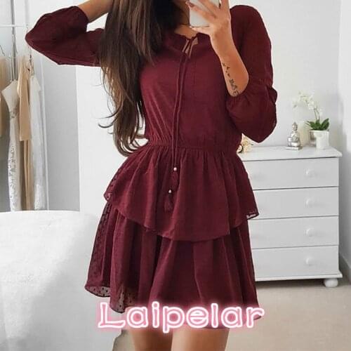 Chiffon Boho Sundress Women O-neck Mini Dresses Summer Ruffles Party Female Clothing Sexy Chiffon Beach Dress Vestido