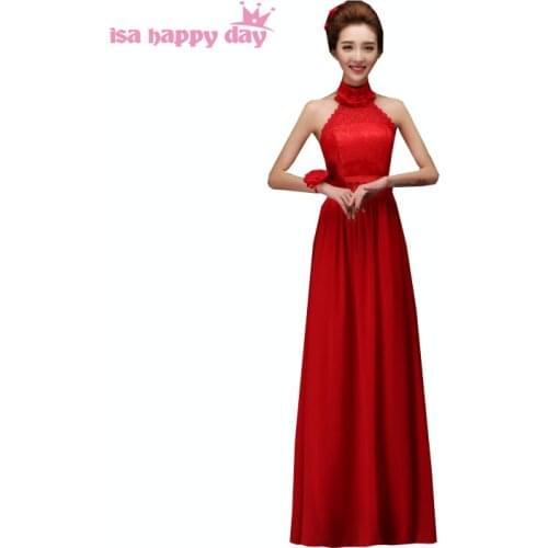 Cheap new 2020 bridesmaids long sexy red dress size 8 women bridesmaid gown formal chiffon party dresses for teens H2463