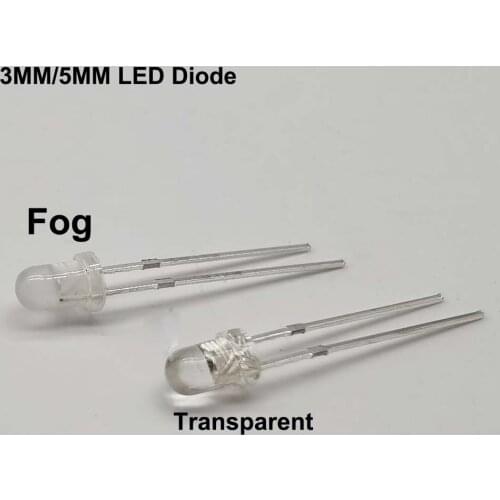 100pcs 3/5mm LED Diode 3 mm Assorted Kit White Green Red Blue Yellow Orange Pink Purple Warm white DIY Light Emitting Diodes
