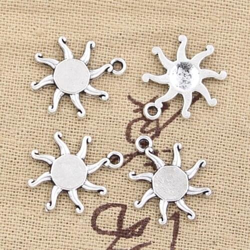 15pcs Charms Sun Sunburst 20x17mm Antique Making Pendant fit,Vintage Tibetan Bronze Silver color,DIY Handmade Jewelry