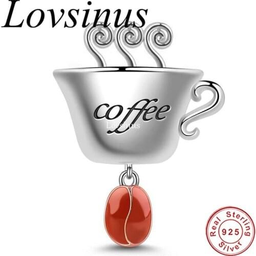 2021 Wholesale Price 925 Sterling Silver Coffee Cup & Note Charm Bead Fit Original Charm Bracelet Necklace DIY Jewelry Making