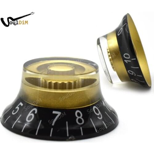 4pcs LP Electric Guitar Volume Tone Knob Top Hat Straight Guitar Speed Control Knob Plastic Guitar Accessories Gold Black