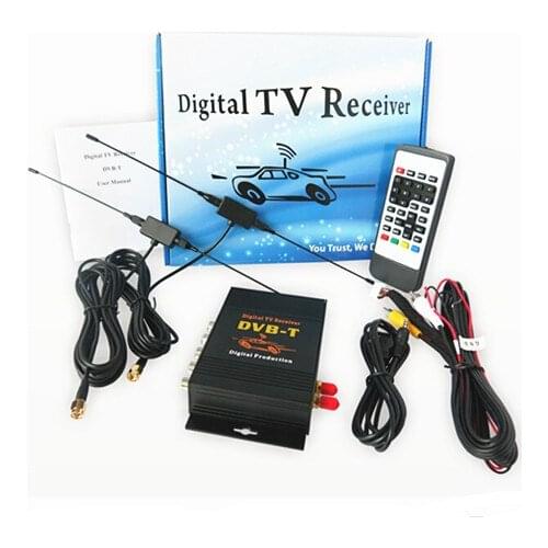 4 Video output, dual antenna Car DVB-T MPEG-4 Digital TV Dual Tuner TV Receiver Mini TV Box for Car DVD Car monitor