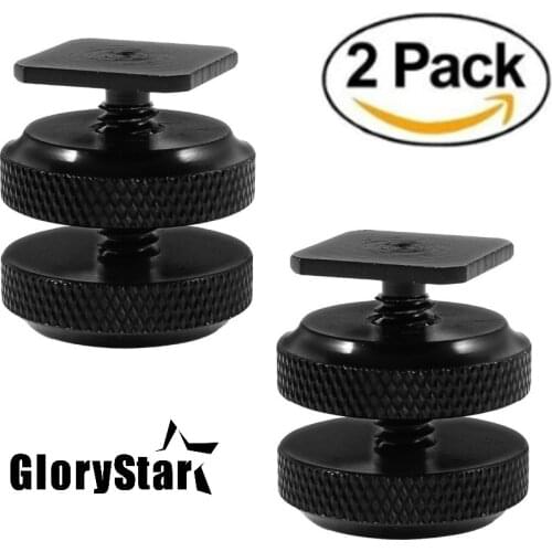 Camera Hot Shoe Adapter Hot Shoe Mount w / Double Nuts to 1/4 "-20 Tripod Screw Adapter, Flash Shoe Mount for DSLR Camera Rig