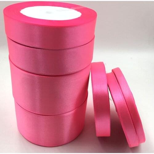 25 yards/roll) H-Pink Single Face Satin Ribbon Wholesale Gift Wrapping Christmas ribbons 05