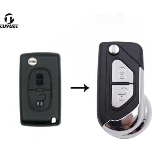 Flip Remote Key FOB Case Shell For Citroen DS3 for Puegeot 2 Buttons Uncut VA2 HU83 Key Blade Housing Cover