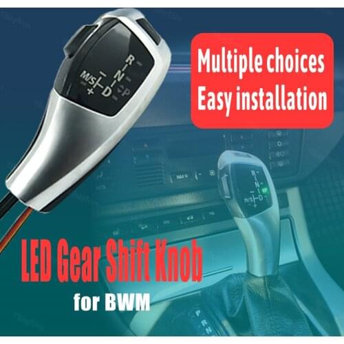 Black Modified Silver Facelifted Automatic for BMW 3 Series 2006-2011 E90 E92 E93 LHD Carbon Fiber Pattern Led Gear Shift Knob