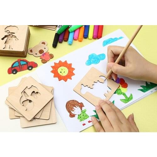 Children Baby Learning Drawing Tools For Graffiti Boys And Girls Painting Template Set Cartoon Toys 2021