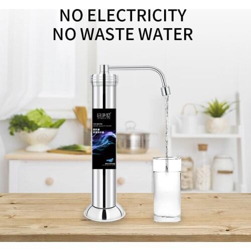 360° Rotatable Faucet 304 Stainless Steel Water Filter Activated Carbon Filtration Washable Filter Household Water Purifier
