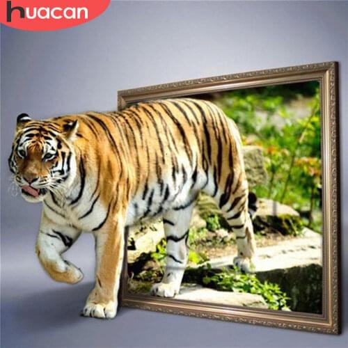HUACAN 5d Diamond Painting New Arrivals Tiger Full Square/Round Diamond Embroidery Animal Handicraft Home Decor