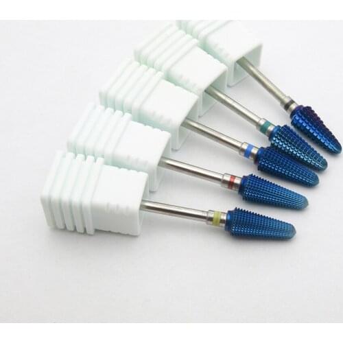 KIMAXCOLA Blue Carbide Nail Drill Bits 3/32" Tornado Carbide Bit Milling Cutters For Manicure Pedicure Nails Accessories Tools