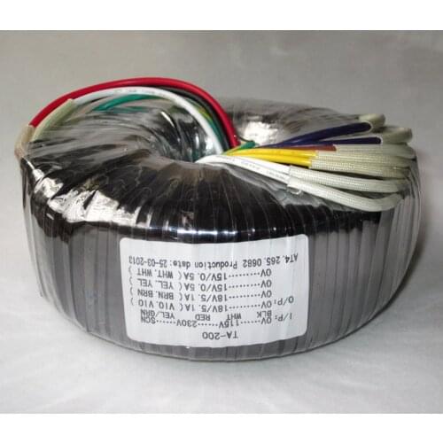 Ring Transformer 200W Double 18V+Double 15V Ring Bull Power Transformer 115V-230V Copper Wire Winding