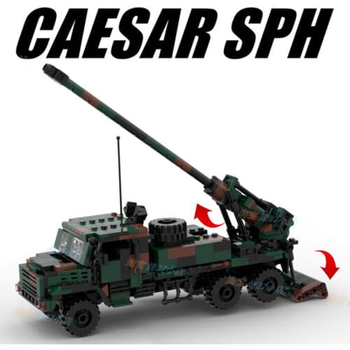 MOC Building Block Maker Military Series Caesar Artillery Modern Military Assembly Model Kid Toy DIY Build Bricks Birthday Gift
