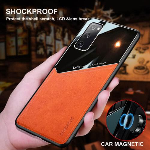 Magnetic case for Samsung Galaxy s20 fe case A42 5G cover soft tpu bumper mirror leather case for Samsung S20 Note 20 ultra case