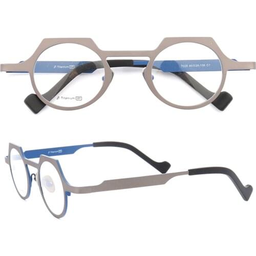 Women Premium pure Titanium glasses frames men Round Fashion Unique eyeglass frame light eyeglasses frames retro metal eyewear