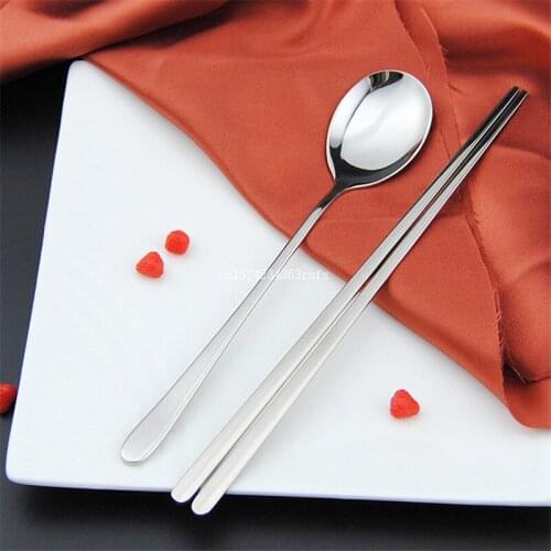20 Sets Korean Dinnerware Sets Portable 304 Stainless Steel Tableware Sets