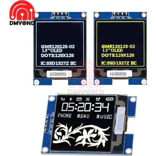 1.5 Inch OLED IIC Interface SSD1327 Display Module 128X128 OLED Shield Screen Module For Raspberry Pi For STM32 For Arduino New